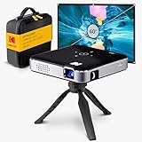 KODAK Luma 150 Complete Kit – Wireless Mini Pocket DLP Projector with Case, Tripod, 60” Screen, Rechargeable Battery, Built-in Speaker, HDMI, USB, MicroSD – Portable & Screen Mirorring (Black)