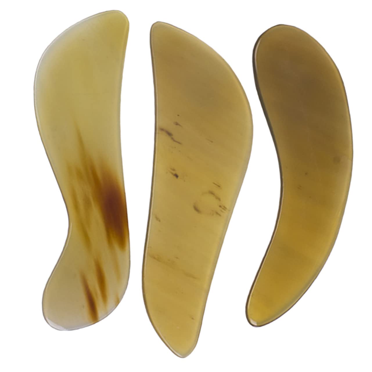 Healvian 9 Stk Horn Kratzen Multitools Guasha-stein Massage-tools Jade Schaber-werkzeug-massage Muskelschaber-tool Gesichtsmassagegerät Yak-horn Reisen Gelbes Horn