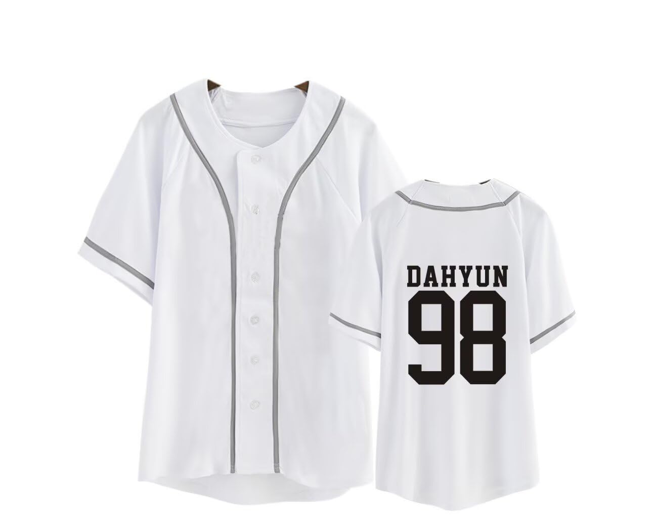 FUJUTANG Baseball Jersey Tzuyu Mina Momo Sana Dahyun Chaeyoung V Neck Hip-Hop T-Shirt