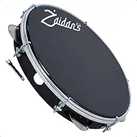 Zaidan’s Pandeiro Profissional 10' ABS Pele Preta – leve 490 g, som encorpado – 10 platinelas, 27 cm diâmetro