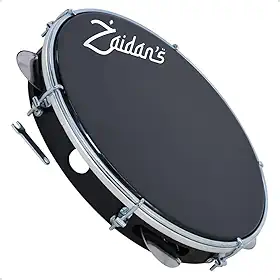 Zaidan’s Pandeiro Profissional 10' ABS Pele Preta – leve 490 g, som encorpado – 10 platinelas, 27 cm diâmetro