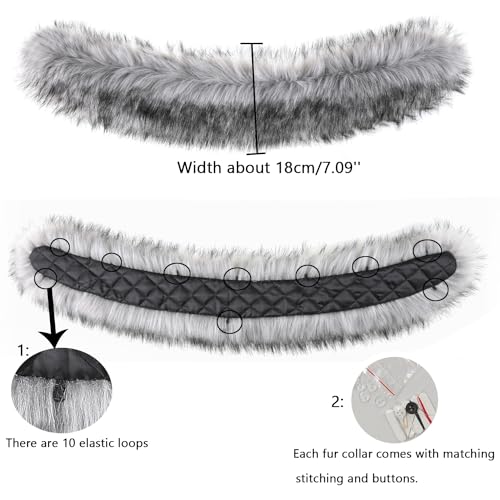 Faux Fur Collar For Women Jacket Hood Trim Replacement Detachable Scarf Wrap for Men Child Coat Sweater4