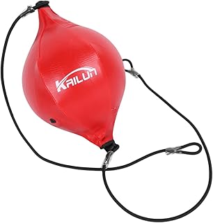 INOOMP 1Pc Bolsa De Couro De Boxe Bolsa De Boxe Impressionante Bola De Boxe De Pêra Bolsa De Boxe Speedball Equipamento Vermelho Portátil Para Girar Fitness Boxe Pequena Bolsa De Boxe