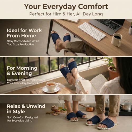 Image of Sohum V Strap Cotton Braided Slippers for Men & Women 1 Pair | Ultra-Soft, Lightweight & Breathable| Handmade Unisex Flip Flops