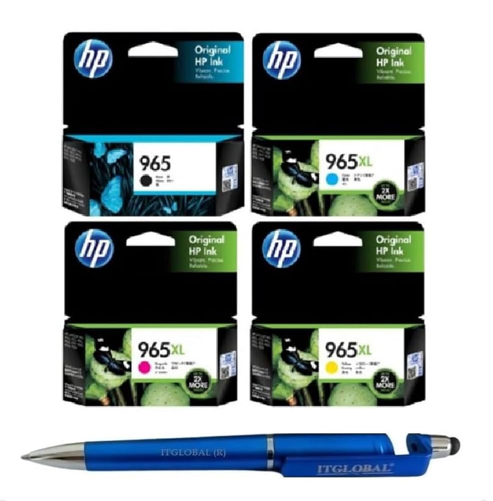 HP 965 Black & 965XL C/Y/M Ink Cartridge (Set of 4) Bundle