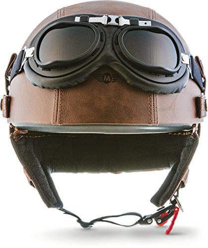 MOTO Helmets® D22-Set „Leather Brown“ · Brain-Cap · Casco Mot