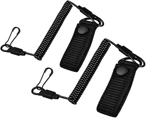 Cuerda táctica antipérdida militar con resorte de acero incorporado, correa de seguridad de alambre para llavero, cadena, linterna, accesorios de