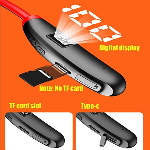 Image of Bluetooth Headphones Neckband 100 Hours Extra Long Playback with Microphone Headset, 5.1Bluetooth Balanced Armature Drivers Stereo in Ear Wireless Headphones Waterproof (I39Black-red)