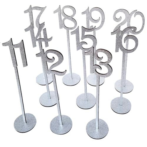 Numéros de table de mariage champêtre en bois argenté pour centre de table - 2