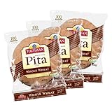 Toufayan Whole Wheat Pita Bread – Soft Hearth-Baked Pocket Pita | Freeze on Arrival | 3 Pack (18 Pitas Total)