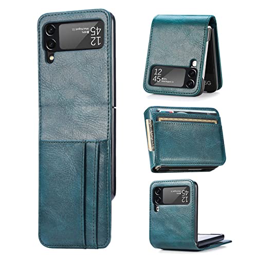 Coque Samsung Z Flip 3 bleu en cuir souple idéale pour sortir