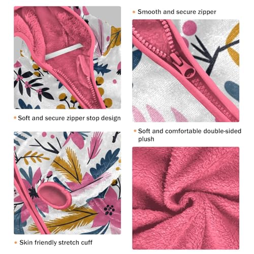 OTVEE Christmas Florals Berry Kids Hoodie Jacket Fall Spring Full Zip Warm Outwear Coat3