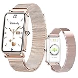 KAPOHU Intelligente Uhr für Frauen Fitness-Tracker Touchscreen-kompatibel Android iOS mit weiblicher Gesundheit-Tracking-Textbenachrichtigung Sync-Herzfrequenz / SpO2-Monitor Sportuhr mit 12 Sportmodu