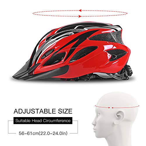 Honelife Capacete de bicicleta leve com viseira Capacete de proteção para ciclismo de estrada de mon