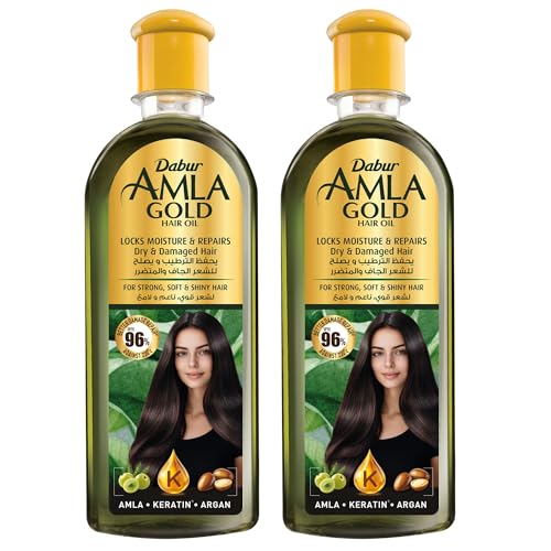 Dabur Amla Gold Hair Oil (2 x 200ml) | For Beautiful Long Soft & Strong Hair | Amla Almond & Henna | Natural Care