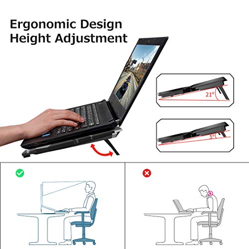 Laptop Cooling Pad, Laptop Cooler with 6 Quiet Led Fans for 15.6-17 Inch Laptop Cooling Fan Stand, Portable Ultra Slim USB Powered Gaming Laptop Cooling Pad, Switch Control Fan Speed Function (Red) - Image 7