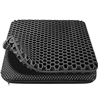 HSSGGV Gelsitzkissen, Orthopädisches Sitzkissen, Sitzkissen für bürostuhl –Weich und bequem mit waschbarem, rutschfestem Stoffbezug,Geeignet für Bürostühle, Rollstühle, Autositze usw(Schwarz)