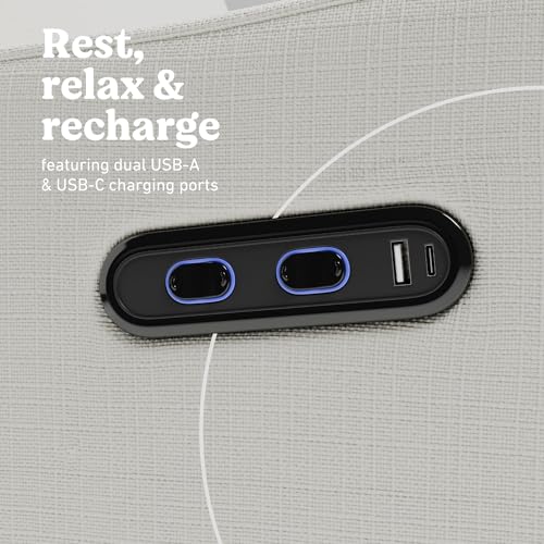 Image of Graco Teddi Power Recliner Swivel Glider, Electronic Power Recline, Oeko-TEX 100 Certified, USB-A & USB-C Charger, Premium Cushioning & Comfort - (Ivory Basketweave)