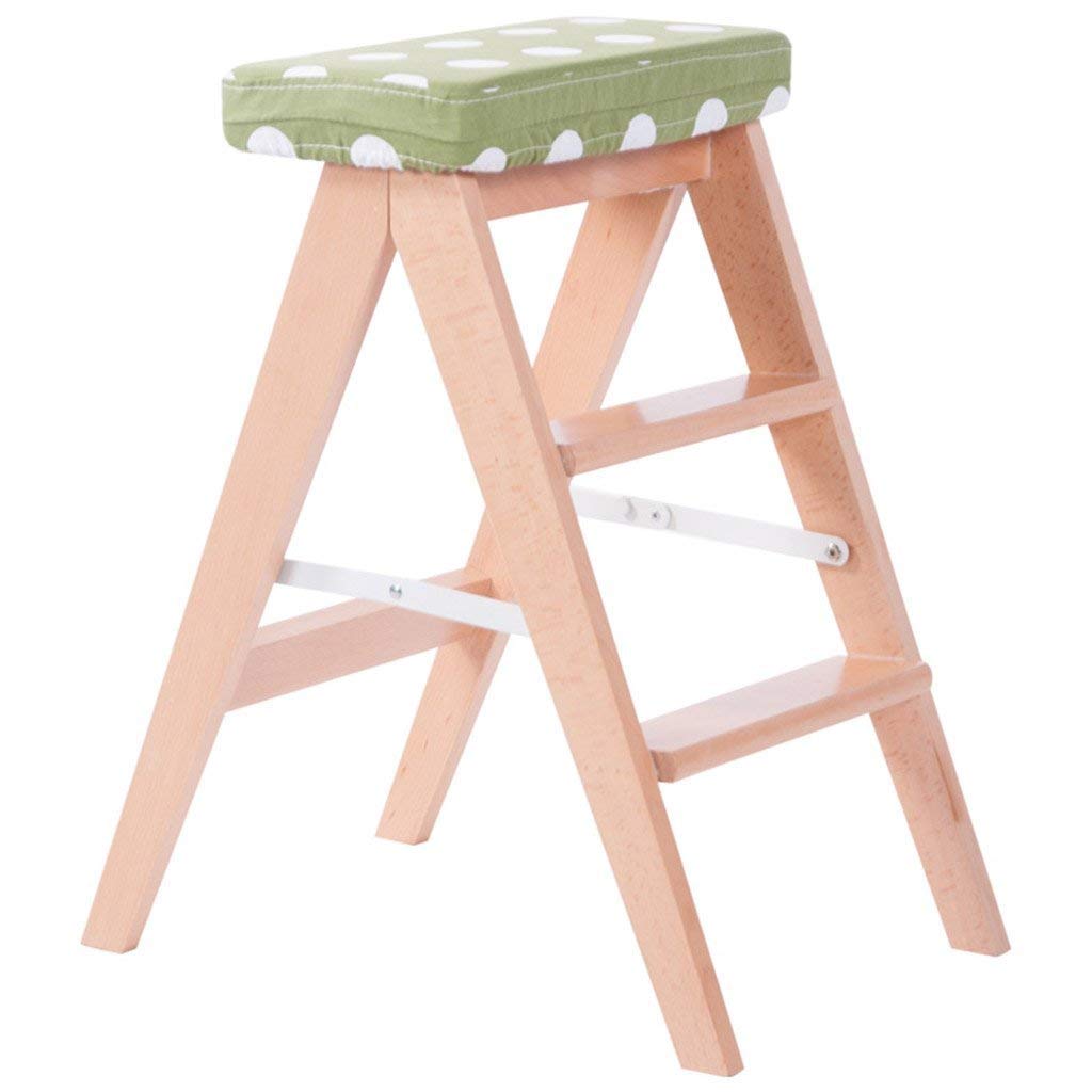 Taburete de 3 escalones plegable y portátil DASHADAO silla móvil marrón multiusos de banco