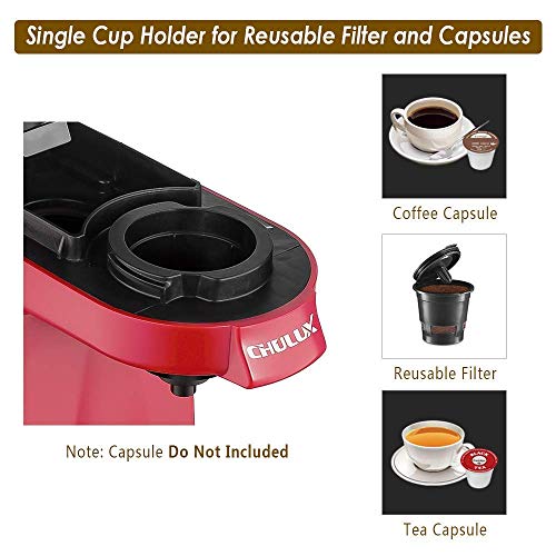 Chulux One Cup Coffee Maker With 4 Pieces Refillable Filters,12 Ounce Built-In Water Reservoir #TOP1