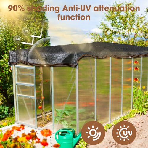 Riisoyu Schattierungsnetz, 2x3m Schattiernetz mit öSen 80% Shading Rate Schattierungsnetz für Gewächshaus Sonnenschutz Netz Atmungsaktiv Beschattungsnetz Sonnenschutznetz Garten für Balkon Terrasse