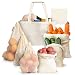 ArmStrong Reusable Produce Bags - Plastic-Free Grocery Bag Bulk Set - Eco-Friendly - Vegetable and Fruit Shopping Storage - Large Mesh Net and Organic Muslin - Food Carrying Sack
