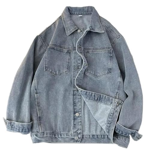 Manteau femme délavé coupe ample veste jean pour le confort quotidien