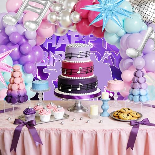 Image of JOGAMS 204Pcs Kpop Music Hunter Balloon Arch Kit,Disco Balloon Arch Kit with Iridescent Star Heart Link Music Note Disco Ball Balloons for Karaoke Songstar Fans Birthday Bachelorette Prom Party
