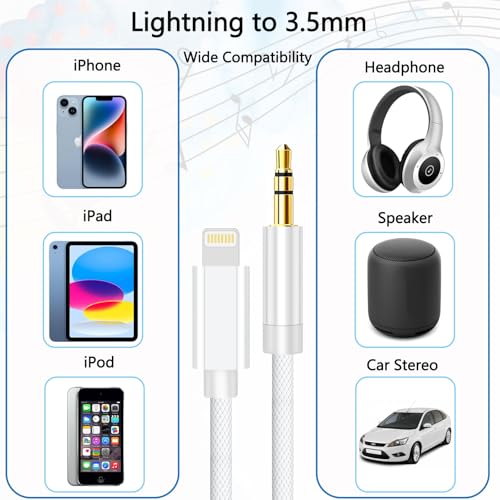 Cable de audio Lightning a 3.5mm de 6.6 pies miniatura 2