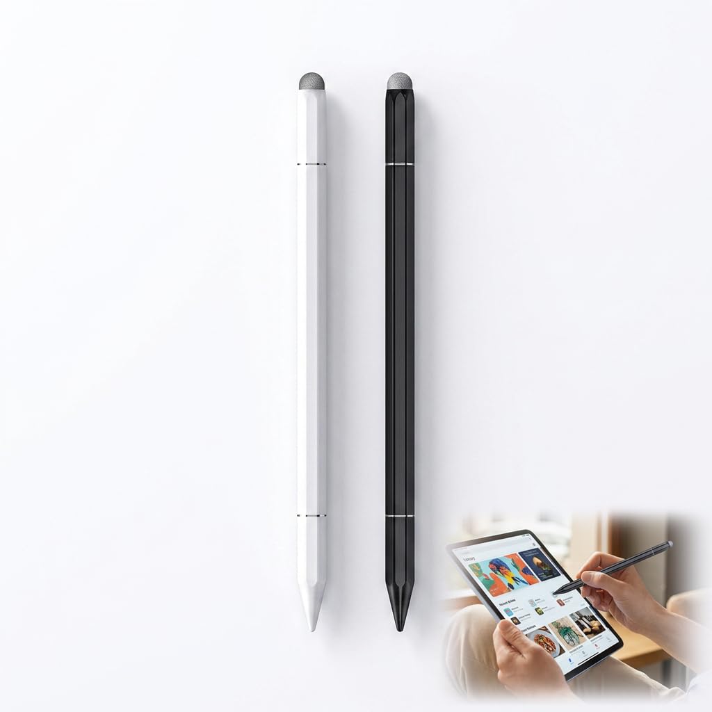 Stylet Tablette, Lot de 2 Stylet Tactile Universel avec Pointe de Précision, Stylet iPad pour Écrans Tactiles Compatible avec Samsung, Huawei, Xiaomi, Tablette et Smartphone