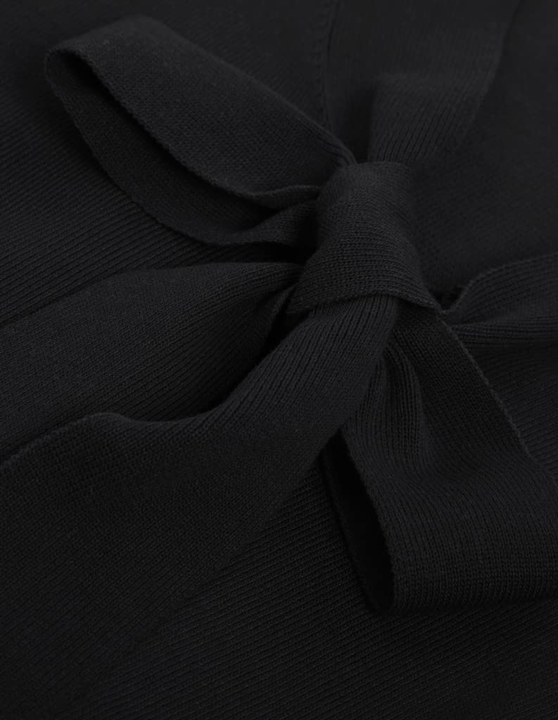 GRACE KARIN Blusa Elegante Donna a Manica Lunga Scollo a V con Fiocco Tinta Unita da Ufficio