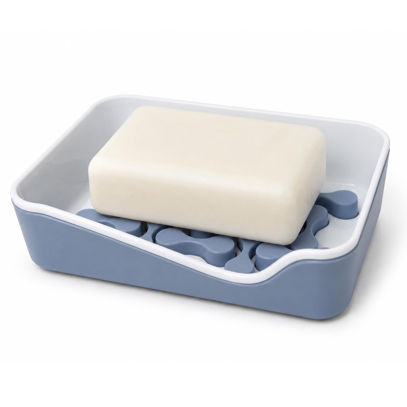 Soap Dish Drain Tray Plastic Holder with Removable Tray