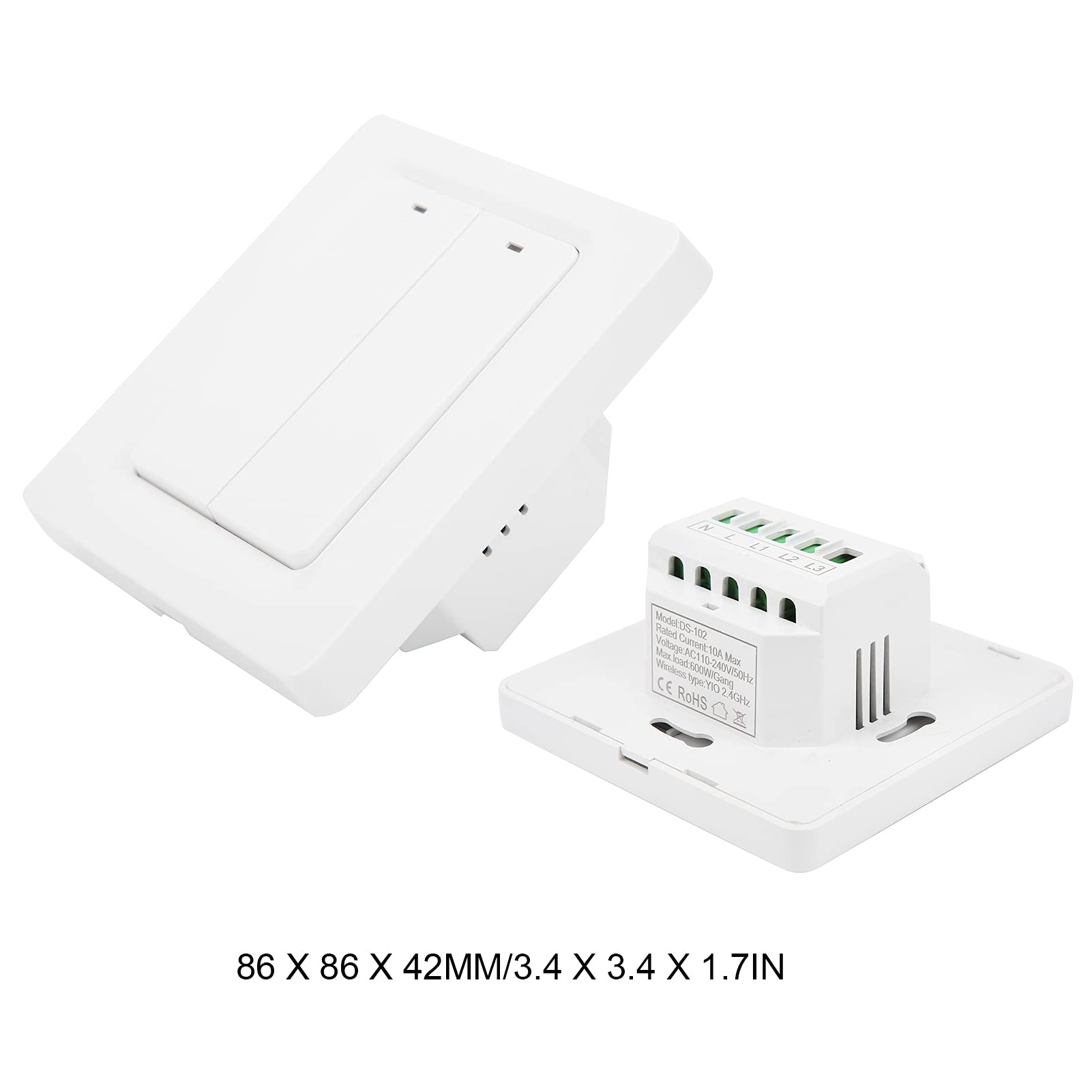 KANASI Interruptor de luz WIFI, interruptor de control remoto universal unipolar inalámbrico para automatización de iluminación del hogar inteligente