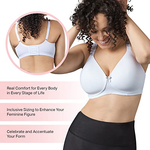 Leading Lady The Brigitte Classic T-Shirt Wirefree Bra - Padded Bras For Women - Womens Wireless T-Shirt Bras Plus Size. Bright White #TOP4