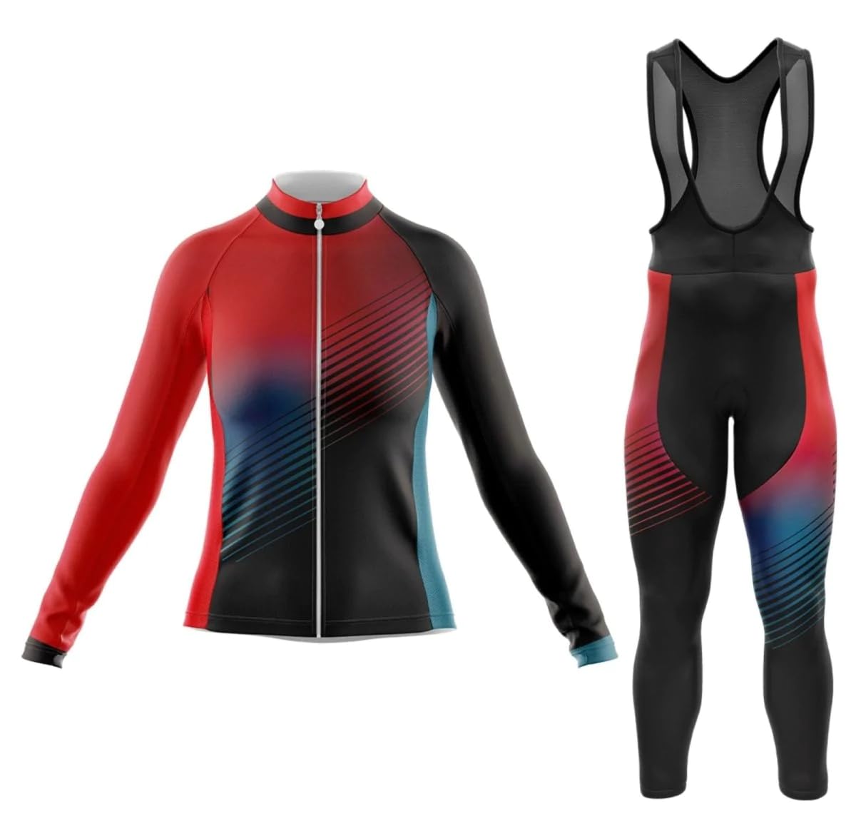 HIRBGOD Women's Winter Fleece Long Sleeve Jersey & Pant Set Blue Jersey & Pant Set 5XL