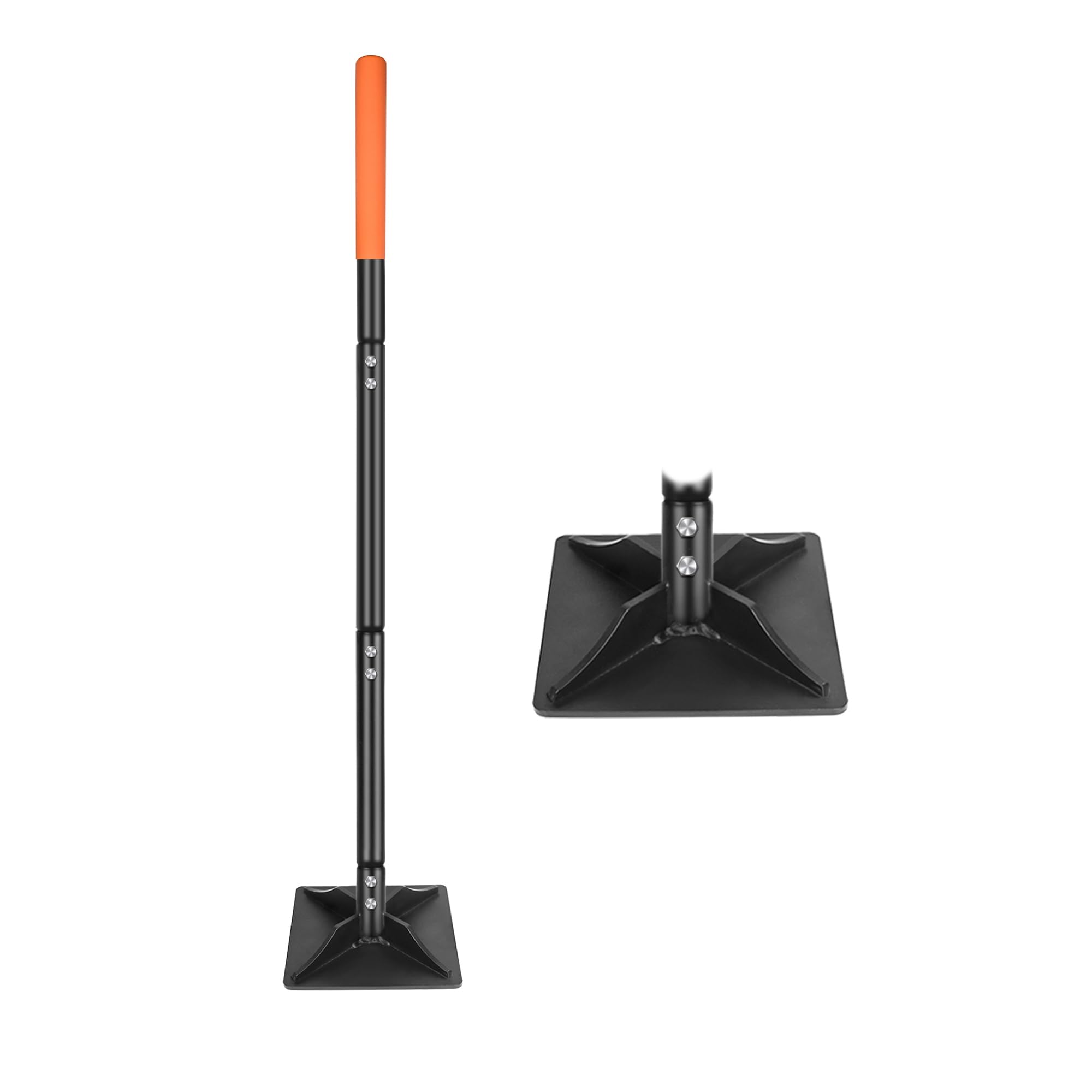 Garden Steel Tamper with 45 Inch Handle, Hand Ground Tamper Tool, Durable Plate Soil Compactor, Garden Heavy Duty Ideal Tool for Leveling Soil, Gravel, Asphalt, Driveway — image 1