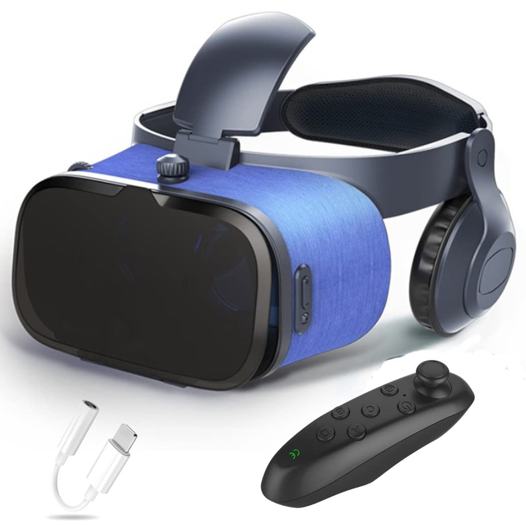 Okulary VR, zestaw słuchawkowy z wirtualnej rzeczywistości, zestawy słuchawkowe VR obsługujące Android i IOS, połączenie Bluetooth do iPhone 13 Pro Max/13 Pro/12/11, do Samsung Galaxy S21, Huawei, Xiaomi