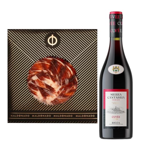 Pack Vino Rioja - Jamón de Bellota 100% Ibérico Maldonado Cortado a Mano 100g + Vino Tinto Sierra Cantabria Cuvée 75cl