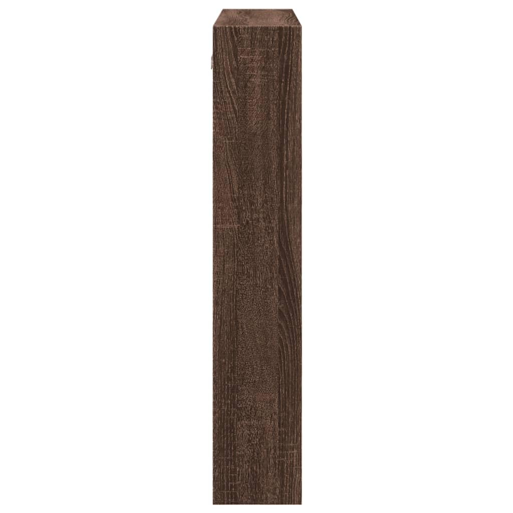 Szafka ścienna, brązowa, imitacja dębu, 80 x 15 x 80 cm, materiał drewnopochodny, regał ścienny i regał wiszący do salonu, sypialni, kuchni, łazienki, korytarza, biura, porządku i