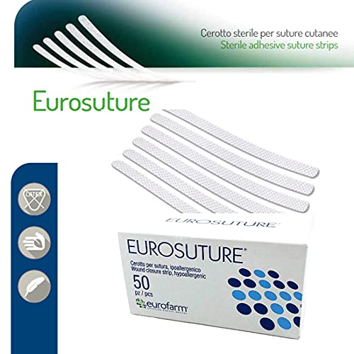 Eurosuture (mm 6 x mm 38) Steriel Wondhechtstrips 100% polyamide en voorzien van hypo-allergene kleeflaag,300 stuks - Image 5