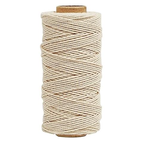 Tenn Well Butchers String, 3Ply 100m Strong Cotton Kitchen Twine Food Safe Oven Cooking String for Meat Trussing Tying, Chicken Roasting and Sausage Making (Beige) Cover