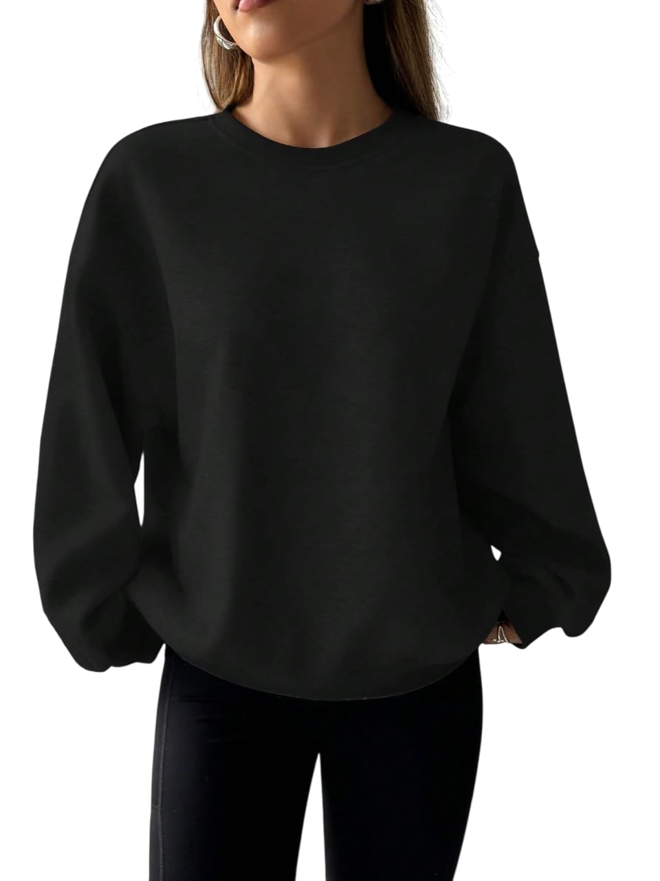 dockstreet Women's Blended 100% Cotton and Fleece Blend Oversized Fit® Baggy Fit Drop Shoulder Cool and Stylish Sweatshirt-picture-50