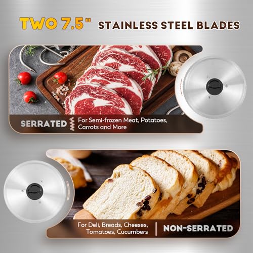 CGOLDENWALL-Meat-Slicer-Electric-Food-Slicer-with-2-Stainless-Steel-Blades-0-18mm-Adjustable-Thickness-Frozen-MeatCheese-Slicer-for-BBQ-Hot-Pot-Shabu-Child-Lock-Protection-200W-110V