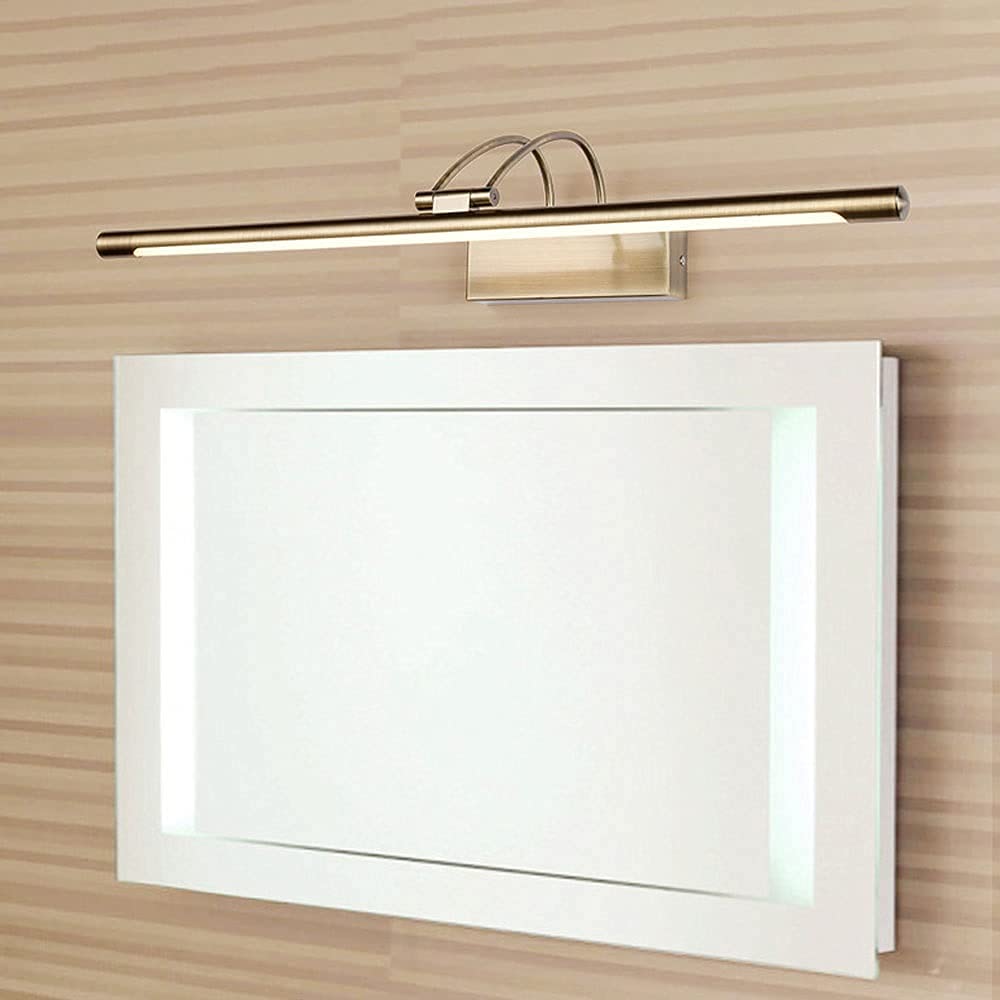 Lámpara frontal de espejo giratorio con luz de tocador de baño LED moderna, lámpara de aplique de pared ajustable de acero inoxidable, luz de pared de tocador sobre espejo, accesorio de iluminación de