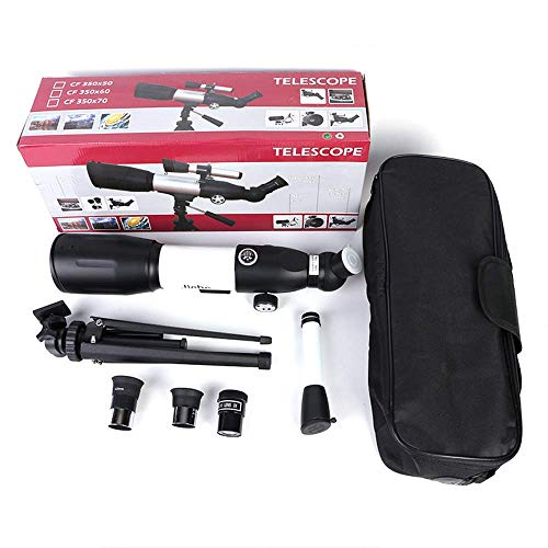 Telescopio astronómico refractor 50 mm con trípode y bolsa miniatura 5