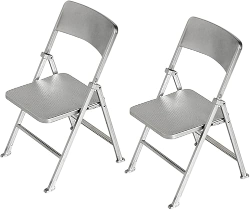 ibasenice Silla plegable para casa de muñecas, silla pequeña transparente, modelo de silla en miniatura, silla plegable en miniatura, sillas