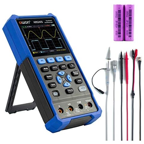 OWON HDS242S Handheld-Oszilloskop, 20000 Counts Digitalmultimeter, 2-Kanal Digitaloszilloskop Tragbares 3-in-1-Universalprüfgerät, 1-Kanal Generator 40Mhz Bandbreite USB mit 3,5 Zoll Farb-LCD-Display Cover