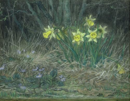Peinture D'Art D'Affiche Narcisses et violettes, impression artistique premium 60x90cm