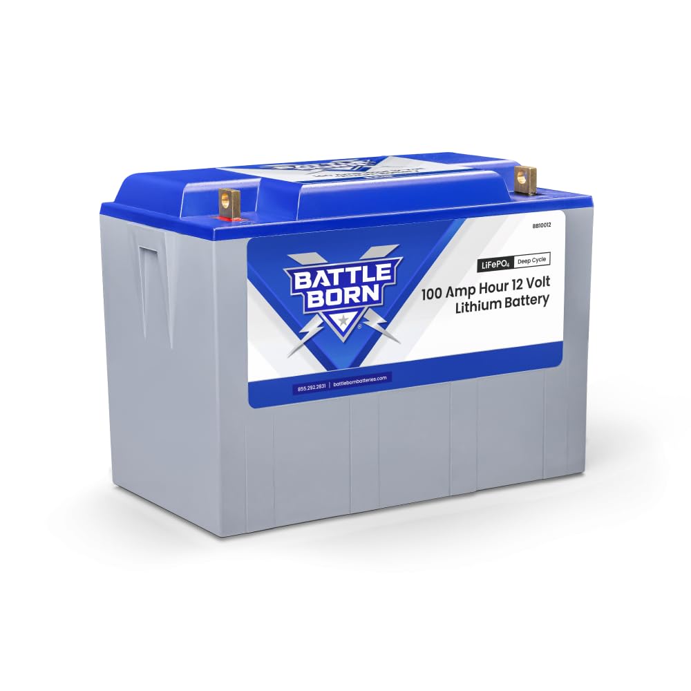 100Ah 12V Lithium-Ion (LiFePO4) RV, Marine, Solar, & Off Grid Battery - Internal BMS, High & Low Temperature Protection - Battle Born Batteries