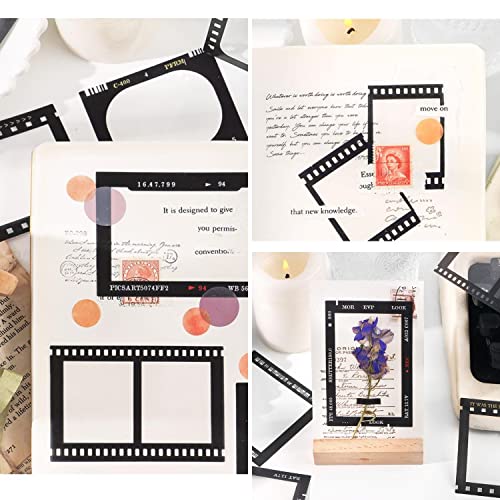 Dremisi 60Pcs Pet Decorative Stickers Assorted Vintage Frame Stickers Retro Film Strip Music Player Art Aesthetics Stickers For Scrapbooking Album Journal Planner Notebook Diaries Diy Craft Phone Case #TOP4